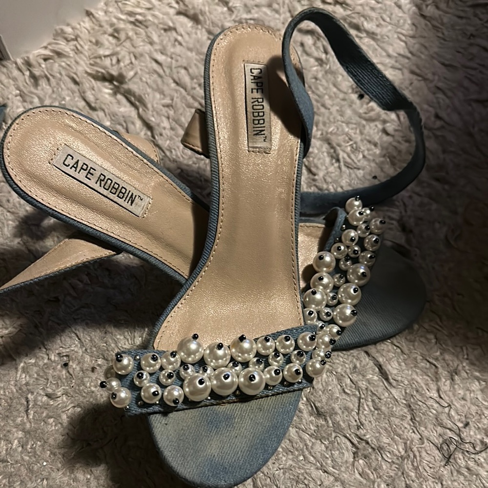 Cape Robbin Blue Women's Shoes with Pearl Embellishments